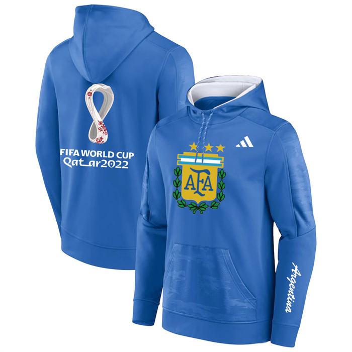 Men's Argentina Blue 2022 FIFA World Cup Soccer Hoodie