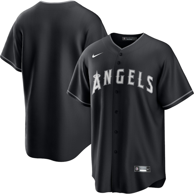 Men's Los Angeles Angels Blank Black Lights Out Limited Stitched Baseball Jersey