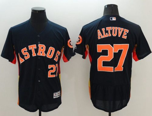 Astros #27 Jose Altuve Navy Blue Flexbase Authentic Collection Stitched MLB Jersey