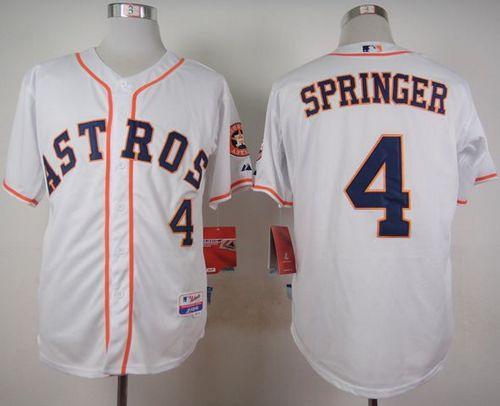 Astros #4 George Springer White Cool Base Stitched MLB Jersey