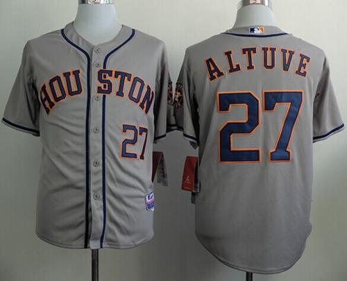 Astros #27 Jose Altuve Grey Cool Base Stitched Jersey