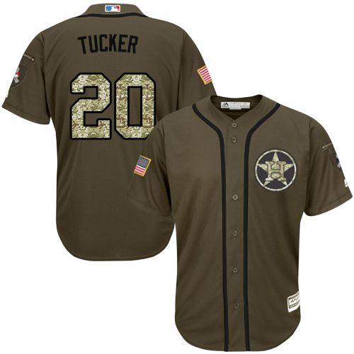 Astros #20 Preston Tucker Green Salute to Service Stitched Jersey