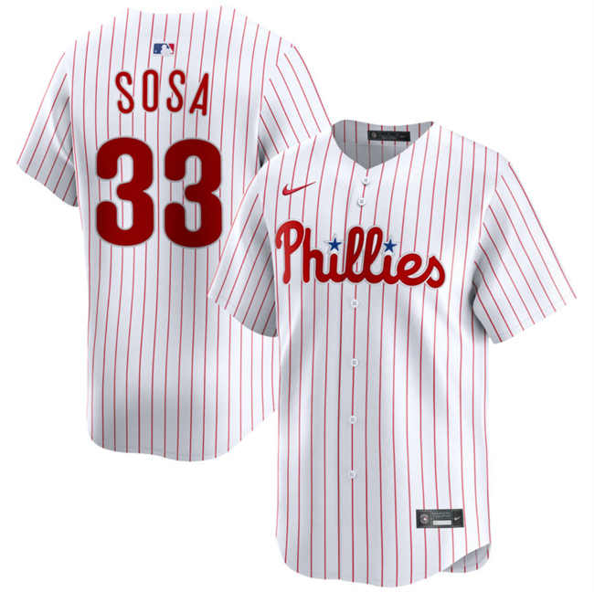 Men's Philadelphia Phillies #33 Edmundo Sosa White Home Limited Stitched Jersey
