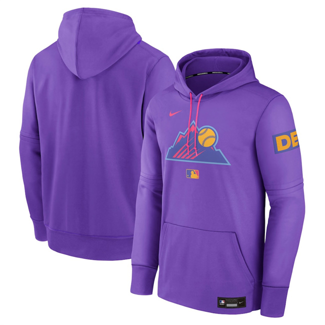 Men's Colorado Rockies Purple 2025 City Connect Collection Therma Pullover Hoodie