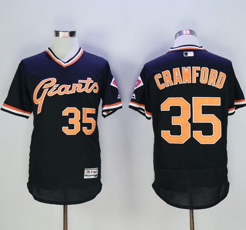 Giants #35 Brandon Crawford Black Flexbase Authentic Collection Cooperstown Stitched MLB Jersey