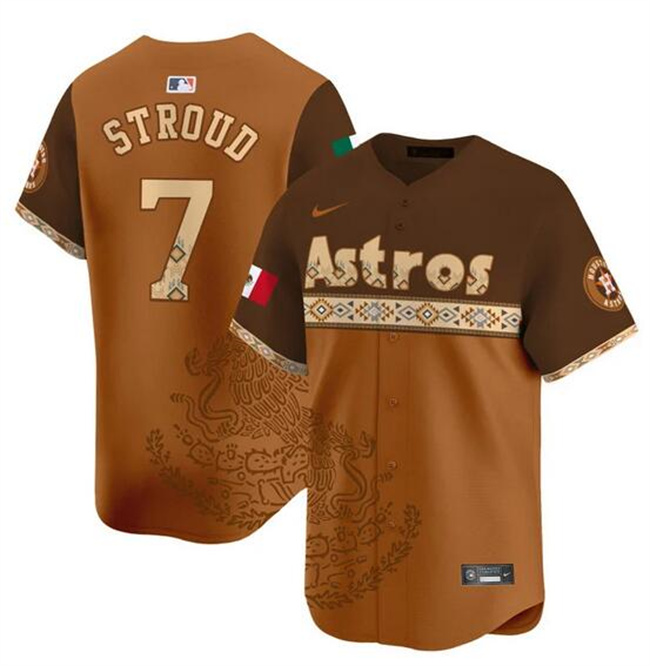 Men's Houston Astros ACTIVE PLAYER Custom Brown Mexico Vapor Baseball Jersey