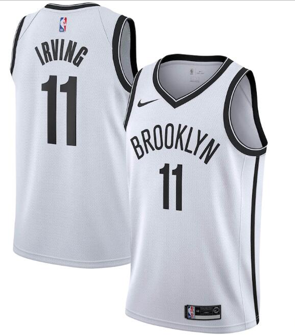Men's Brooklyn Nets #11 Kyrie Irving White Association Edition Swingman Stitched Jersey