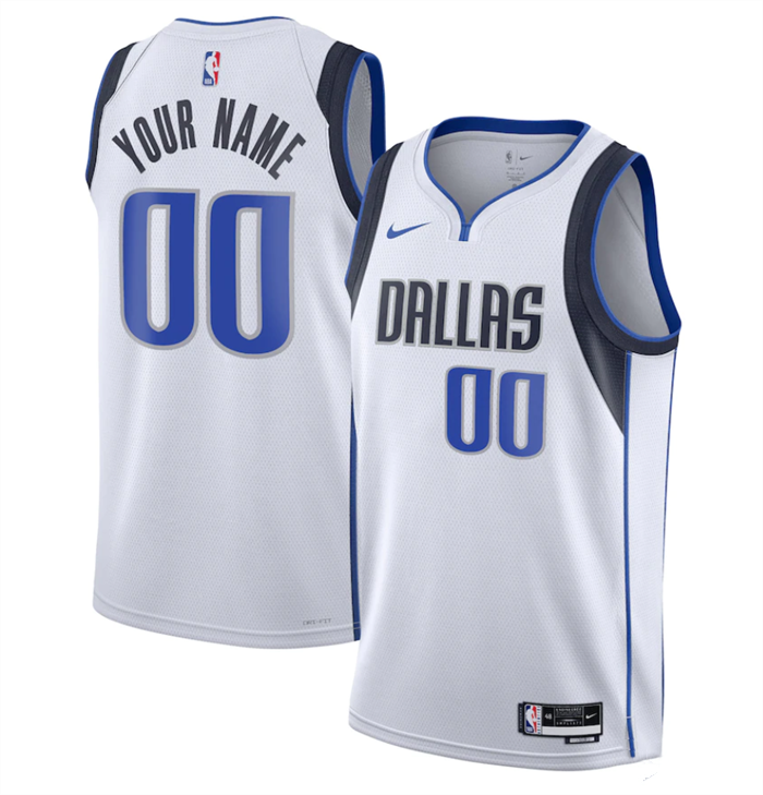Youth Dallas Mavericks Active Player Custom White Stitched Jersey