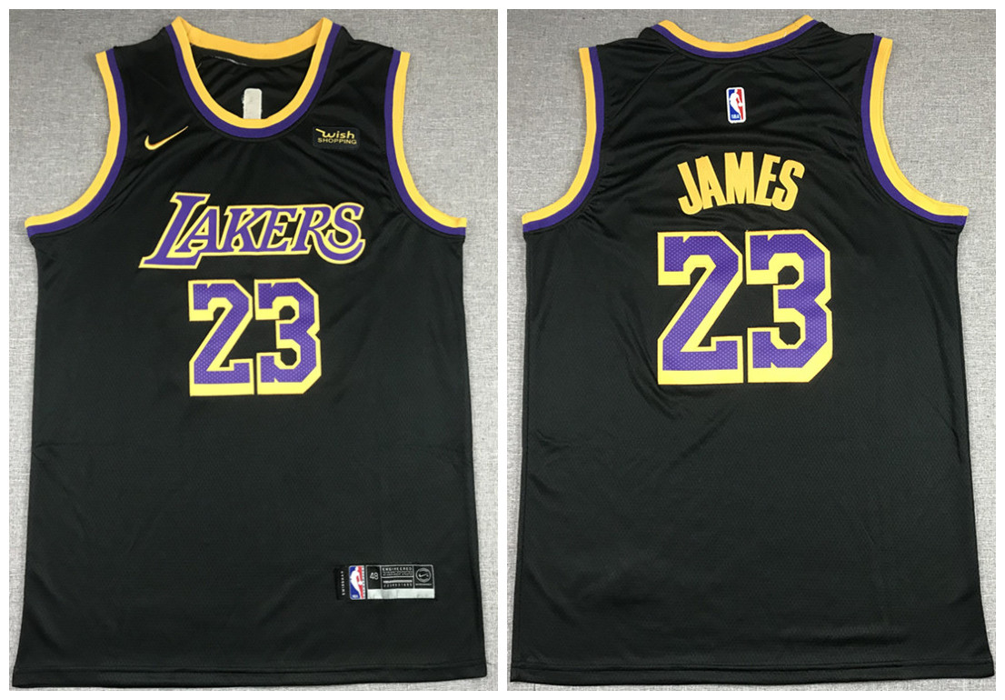 Men's Los Angeles Lakers #23 LeBron James Black Stitched NBA Jersey