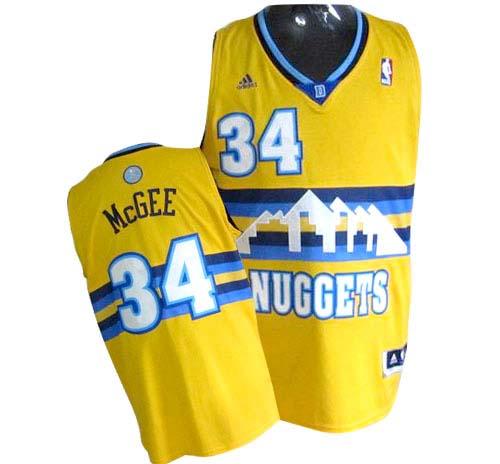 Nuggets #34 JaVale McGee Yellow Alternate Stitched NBA Jersey