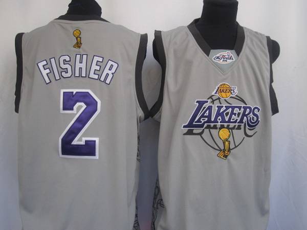Lakers #2 Fisher Derek Grey 2010 Finals Commemorative Stitched NBA Jersey