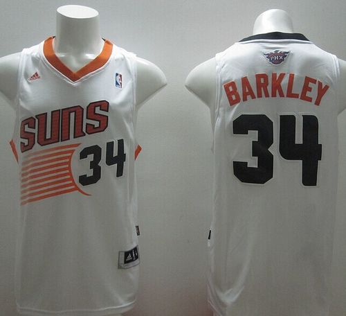 Revolution 30 Suns #34 Charles Barkley White Stitched NBA Jersey