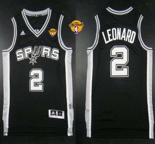 Revolution 30 Spurs #2 Kawhi Leonard Black Finals Patch Stitched NBA Jersey