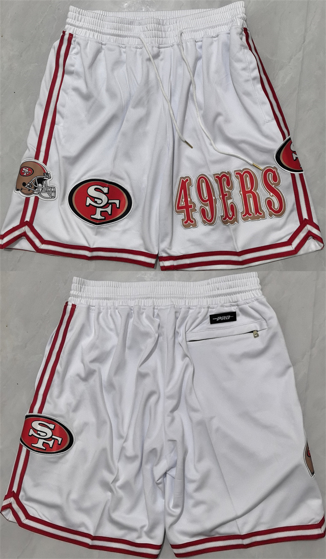 Men's San Francisco 49ers White Shorts (Run Small)