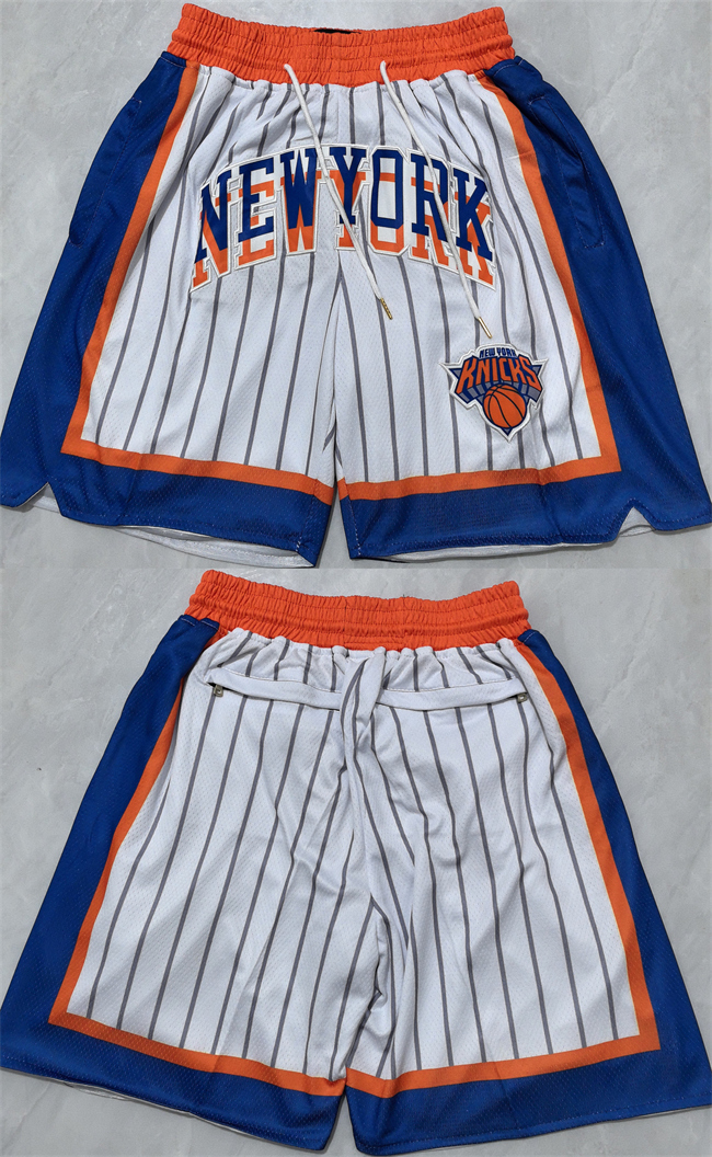 Men's New Yok Knicks White Shorts (Run Small)