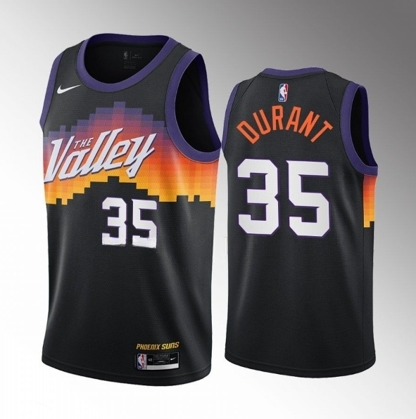 Men's Phoenix Suns #35 Kevin Durant Balck 2021/22 City Edition Stitched Basketball Jersey