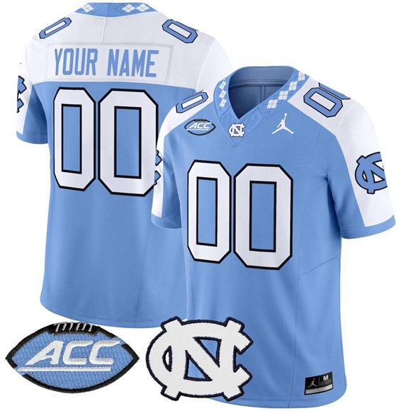 Men's North Carolina Tar Heels Active Player Custom Blue/White F.U.S.E. 2024 Vapor Limited Stitched Football Jersey