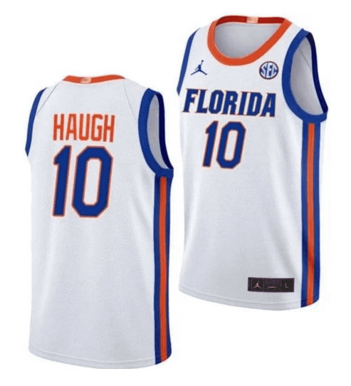 Men's Florida Gators #10 Thomas Haugh White Stitched Basketball Jersey