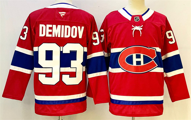 Men's Montreal Canadiens #93 Ivan Demidov Red 2024-25 Stitched Jersey
