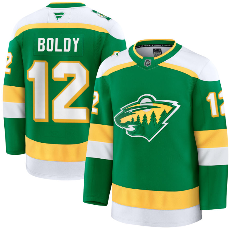 Men's Minnesota Wild #12 Matt Boldy Green 2024-25 Alternate Stitched Hockey Jersey