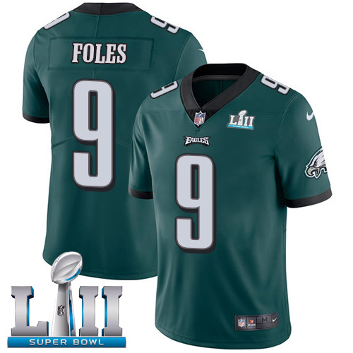 Men's Philadelphia Eagles #9 Nick Foles Green Super Bowl LII Bound Game Stitched NFL Jersey