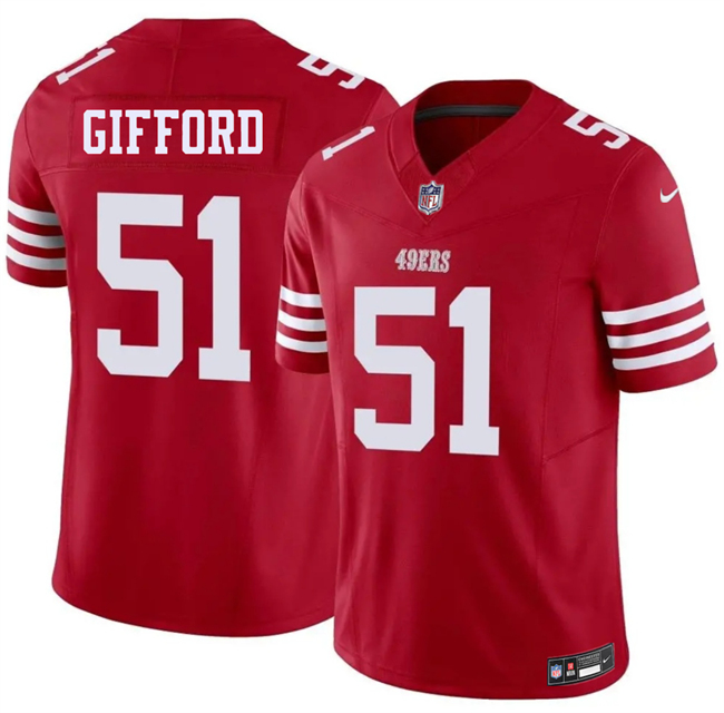 Men's San Francisco 49ers #51 Luke Gifford Red 2026 F.U.S.E. Vapor Untouchable Limited Stitched Football Jersey