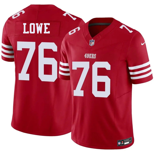 Men's San Francisco 49ers #76 Vederian Lowe Red 2026 F.U.S.E. Vapor Untouchable Limited Stitched Football Jersey