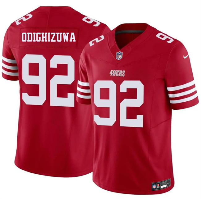 Men's San Francisco 49ers #92 Osa Odighizuwa Red 2026 F.U.S.E. Vapor Untouchable Limited Stitched Football Jersey