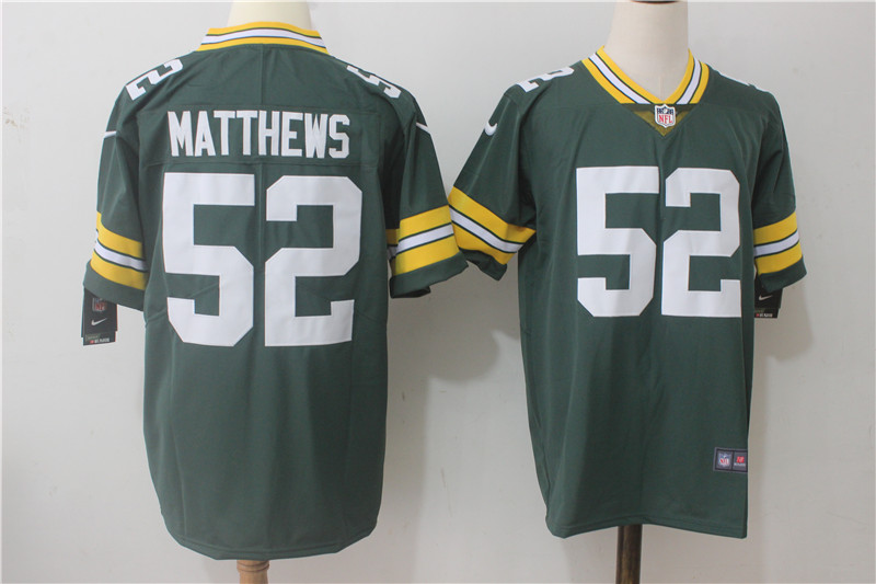 Men's Nike Green Bay Packers #52 Clay Matthews Green Team Color Stitched NFL Vapor Untouchable Limited Jersey