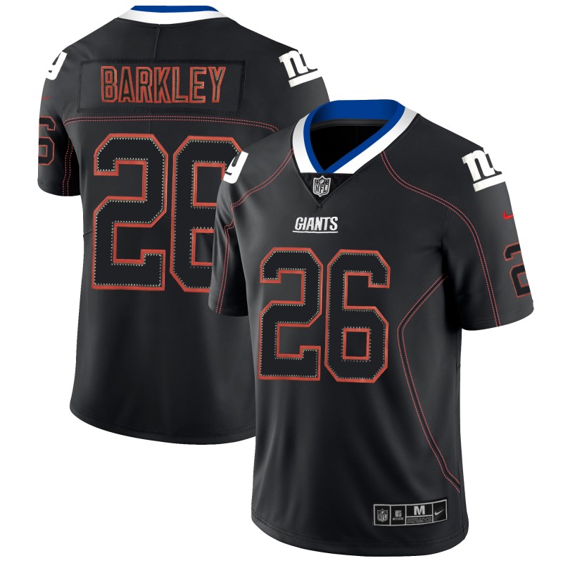 Men's New York Giants #26 Saquon Barkley Black 2018 Lights Out Color Rush NFL Limited Jersey