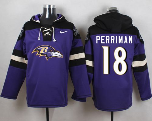 Nike Ravens #18 Breshad Perriman Purple Player Pullover NFL Hoodie