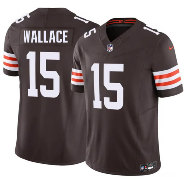 Men's Cleveland Browns #15 Tylan Wallace Brown 2026 F.U.S.E. Vapor Limited Stitched Football Jersey