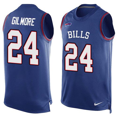 Nike Bills #24 Stephon Gilmore Royal Blue Team Color Men's Stitched NFL Limited Tank Top Jersey