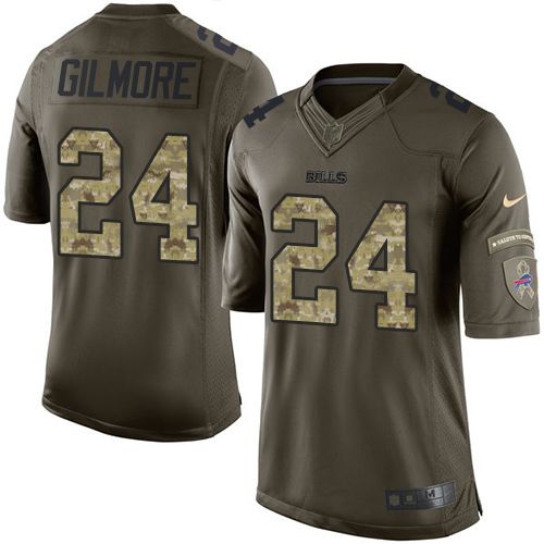 Nike Bills #24 Stephon Gilmore Green Men's Stitched NFL Limited Salute To Service Jersey