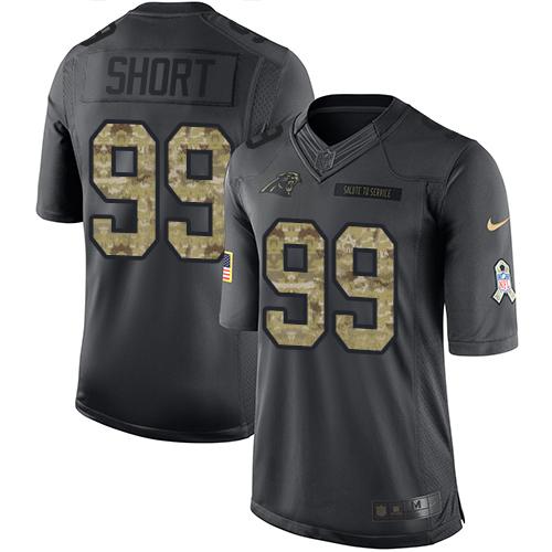 Nike Panthers #99 Kawann Short Black Men's Stitched NFL Limited 2016 Salute to Service Jersey