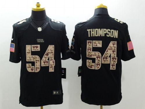 Nike Panthers #54 Shaq Thompson Black Men's Stitched NFL Limited Salute to Service Jersey