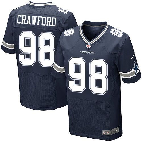 Nike Cowboys #98 Tyrone Crawford Navy Blue Team Color Men's Stitched NFL Elite Jersey
