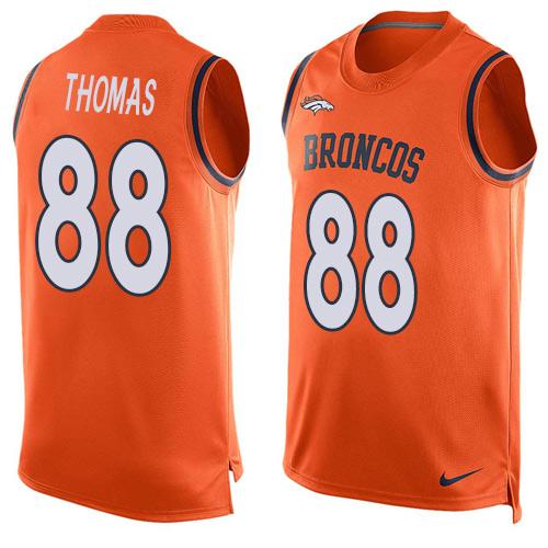 Nike Broncos #88 Demaryius Thomas Orange Team Color Men's Stitched NFL Limited Tank Top Jersey