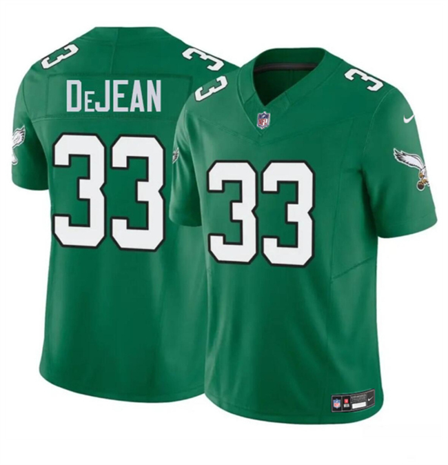 Men's Philadelphia Eagles #33 Cooper DeJean Kelly Green 2024 Draft F.U.S.E Vapor Untouchable Throwback Limited Stitched Football Jersey