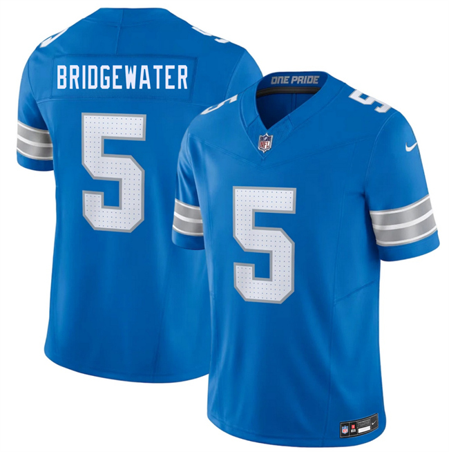 Men's Detroit Lions #5 Teddy Bridgewater Blue 2026 F.U.S.E. Vapor Limited Stitched Jersey