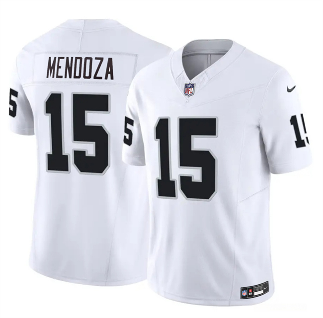 Men's Las Vegas Raiders #15 Fernando Mendoza White 2026 Draft F.U.S.E. Vapor Untouchable Limited Stitched Football Jersey