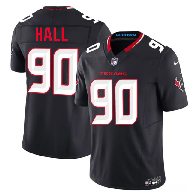 Men's Houston Texans #90 Logan Hall Navy 2nd Alternate 2026 F.U.S.E. Vapor Limited Stitched Football Jersey