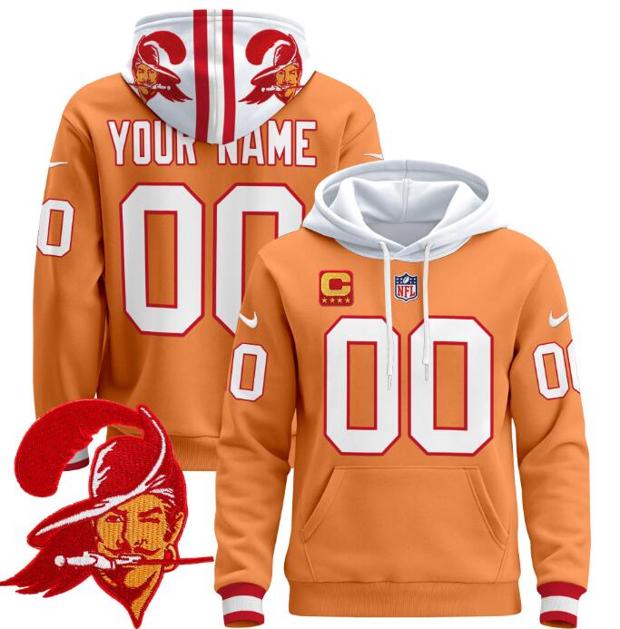 Men's Tampa Bay Buccaneers Orange Custom Hoodie