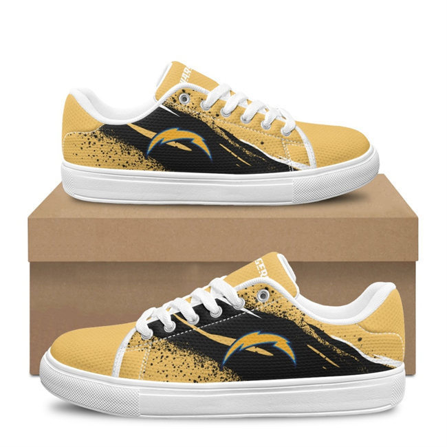 Women's Los Angeles Chargers Low Top Casual Sneakers/Shoes 001