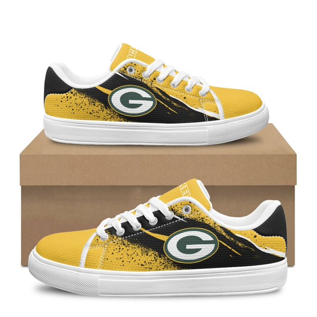 Women's Green Bay Packers Low Top Casual Sneakers/Shoes 001
