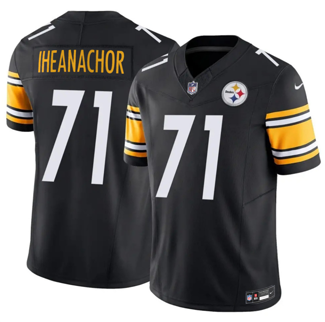 Men's Pittsburgh Steelers #71 Max Iheanachor Black 2026 Draft F.U.S.E. Vapor Limited Stitched Football Jersey
