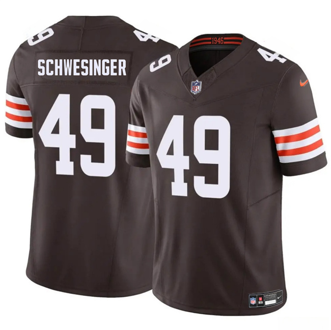 Youth Cleveland Browns #49 Carson Schwesinger Brown 2025 Draft F.U.S.E. Vapor Limited Stitched Football Jersey