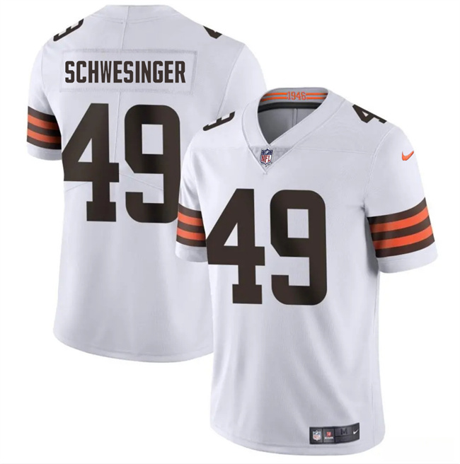 Youth Cleveland Browns #49 Carson Schwesinger White 2025 Draft Vapor Untouchable Limited Stitched Football Jersey