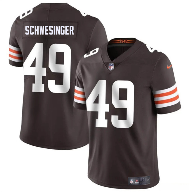 Youth Cleveland Browns #49 Carson Schwesinger Brown 2025 Draft Vapor Untouchable Limited Stitched Football Jersey