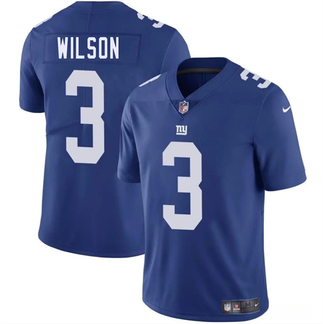 Youth New York Giants #3 Russell Wilson Blue 2025 Vapor Untouchable Limited Stitched Jersey
